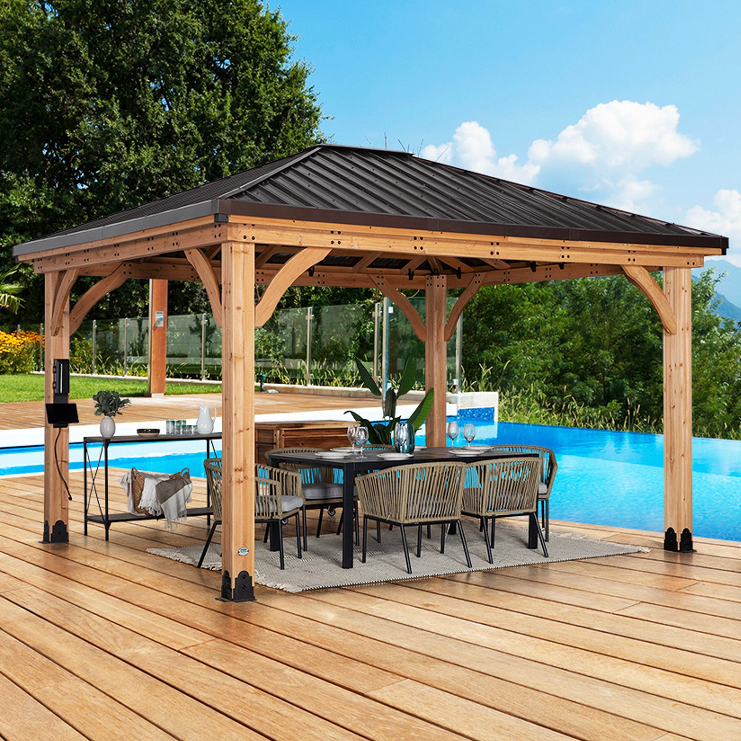 Backyard Discovery Barrington 14 x 12 ft Cedar Gazebo - Image 1