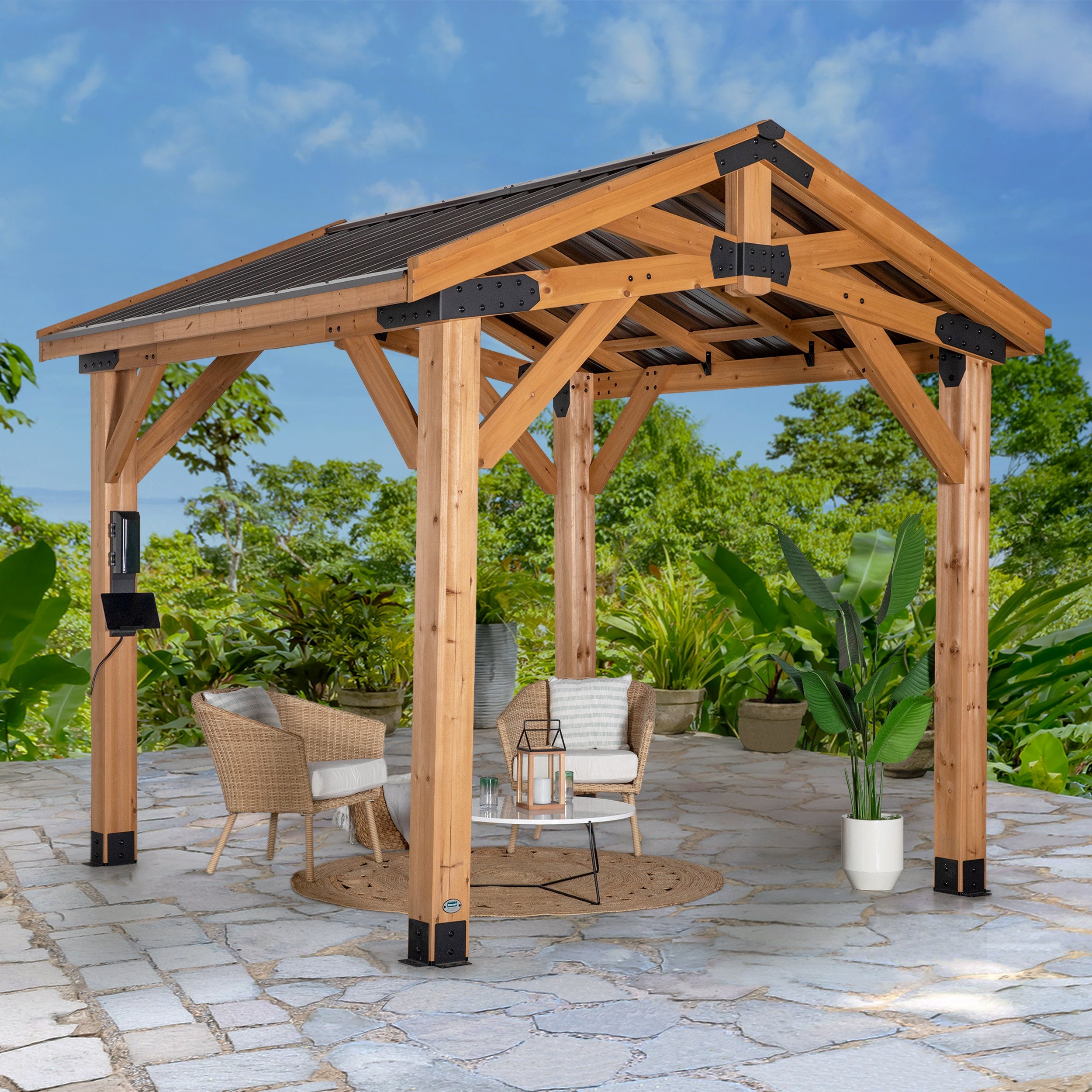 Backyard Discovery Norwood 10 x 10 ft Cedar Gazebo - Image 1