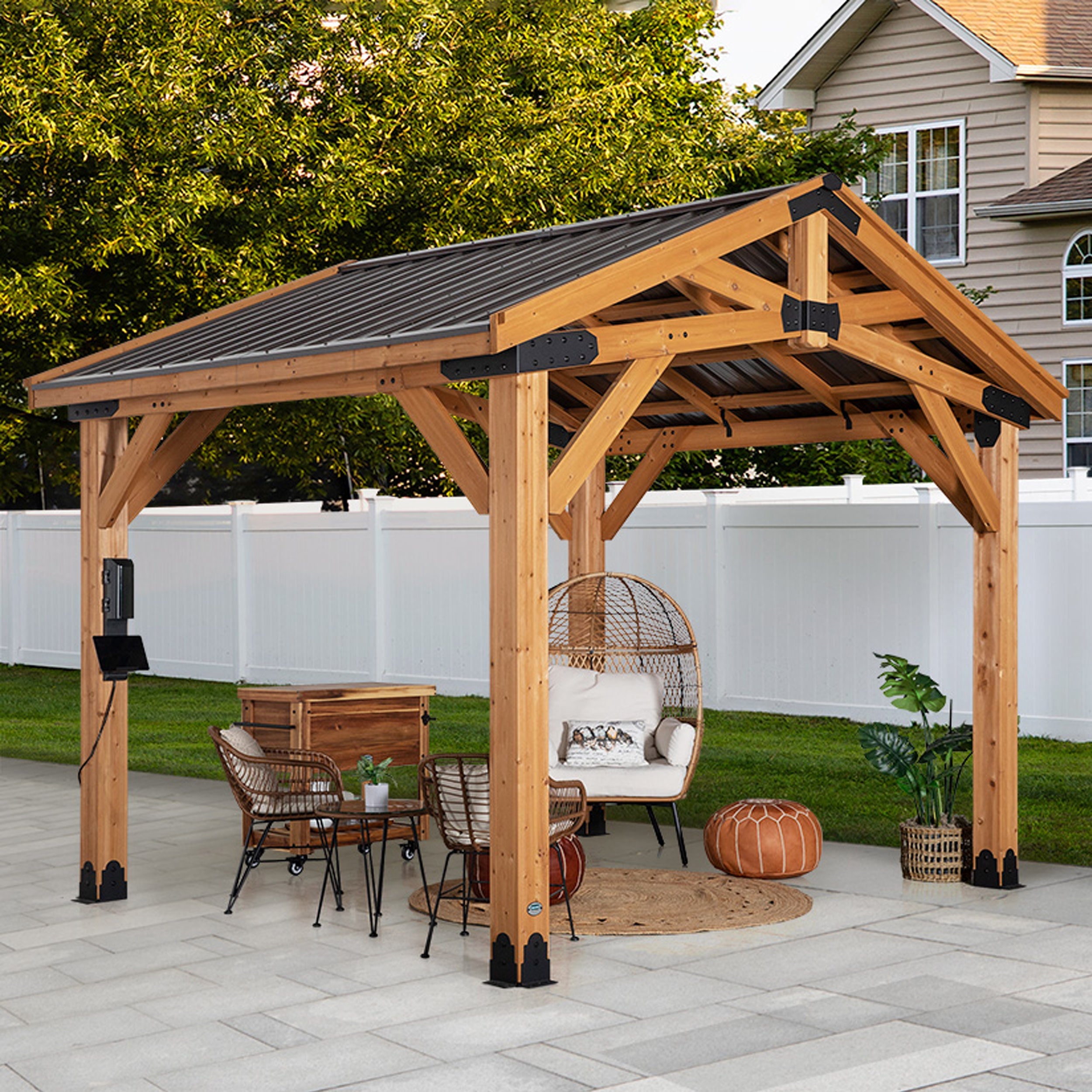 Backyard Discovery Norwood 12 x 10 ft Cedar Gazebo - Image 1