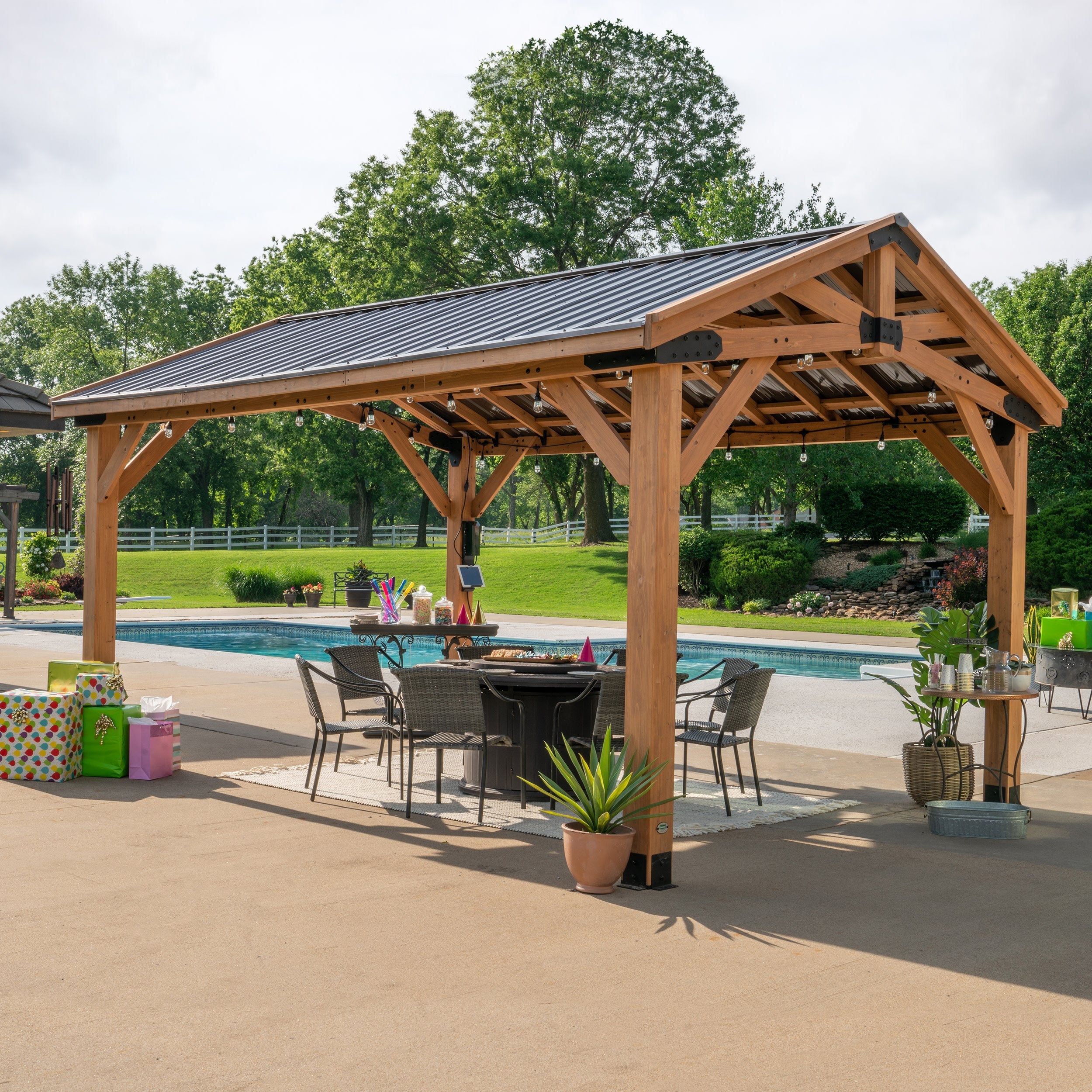 Backyard Discovery Norwood 16 x 12 ft Cedar Gazebo - Image 1