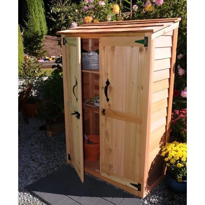 4 ft. W x 2 ft. D Garden Chalet Cedar Wood Tool Shed - Image 1