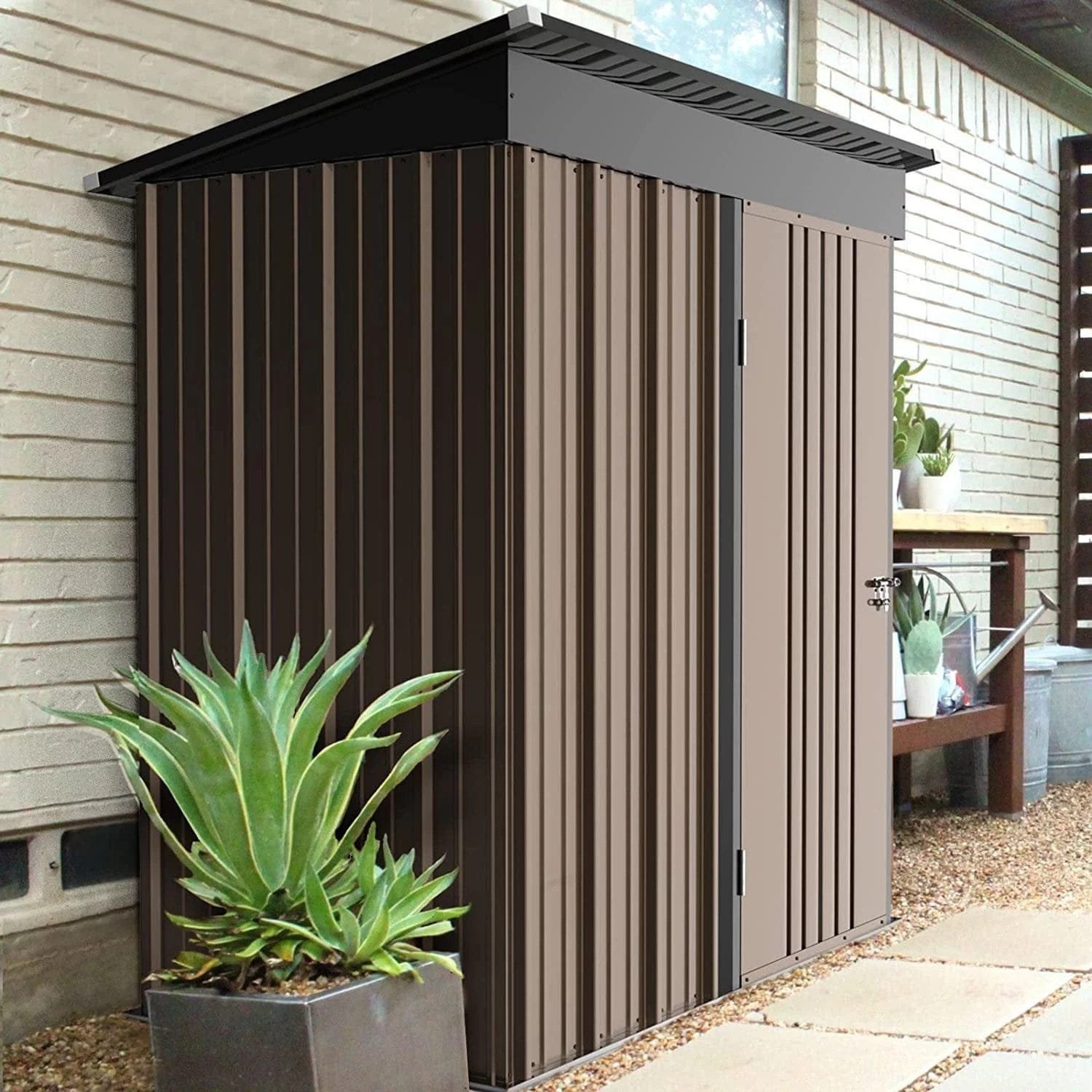 5 ft. W x 3 ft. D Stainless Steel Storage Shed - Image 1