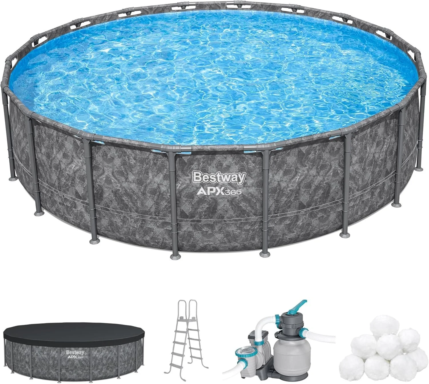 Bestway APX 365 18 ft. x 52 in. Round Above-Ground Pool Set - Image 1