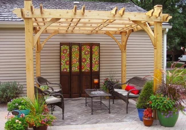 Breeze 10′ x 10′ Cedar Wood Pergola – Outdoor Living Today - Image 1