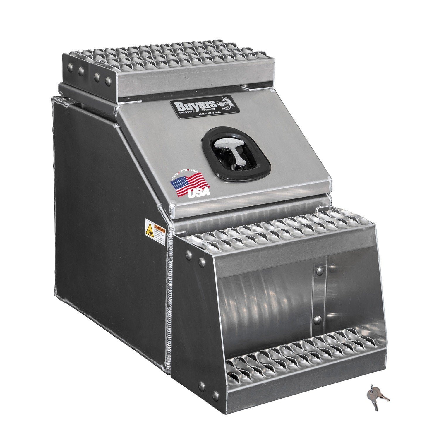 Buyers Products 28-in x 24-in x 19-in Smooth Aluminum Step Box Truck Tool Box 1705285 - Image 1