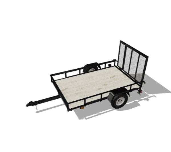Carry-On Trailer 5-ft x 8-ft Treated Lumber Utility Trailer with Ramp Gate - Image 1