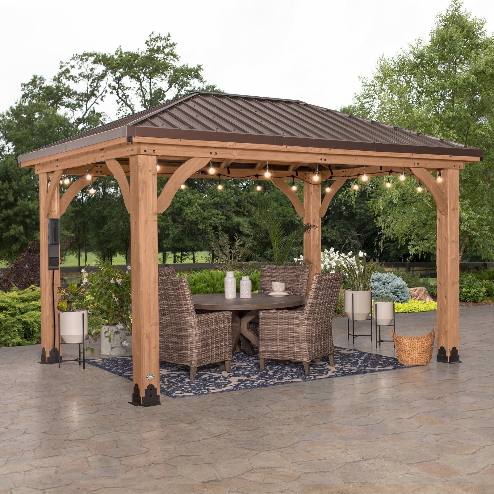 Cordova 14×10 Outdoor Gazebo with Steel Frame and Weather-Resistant Canopy - Image 1