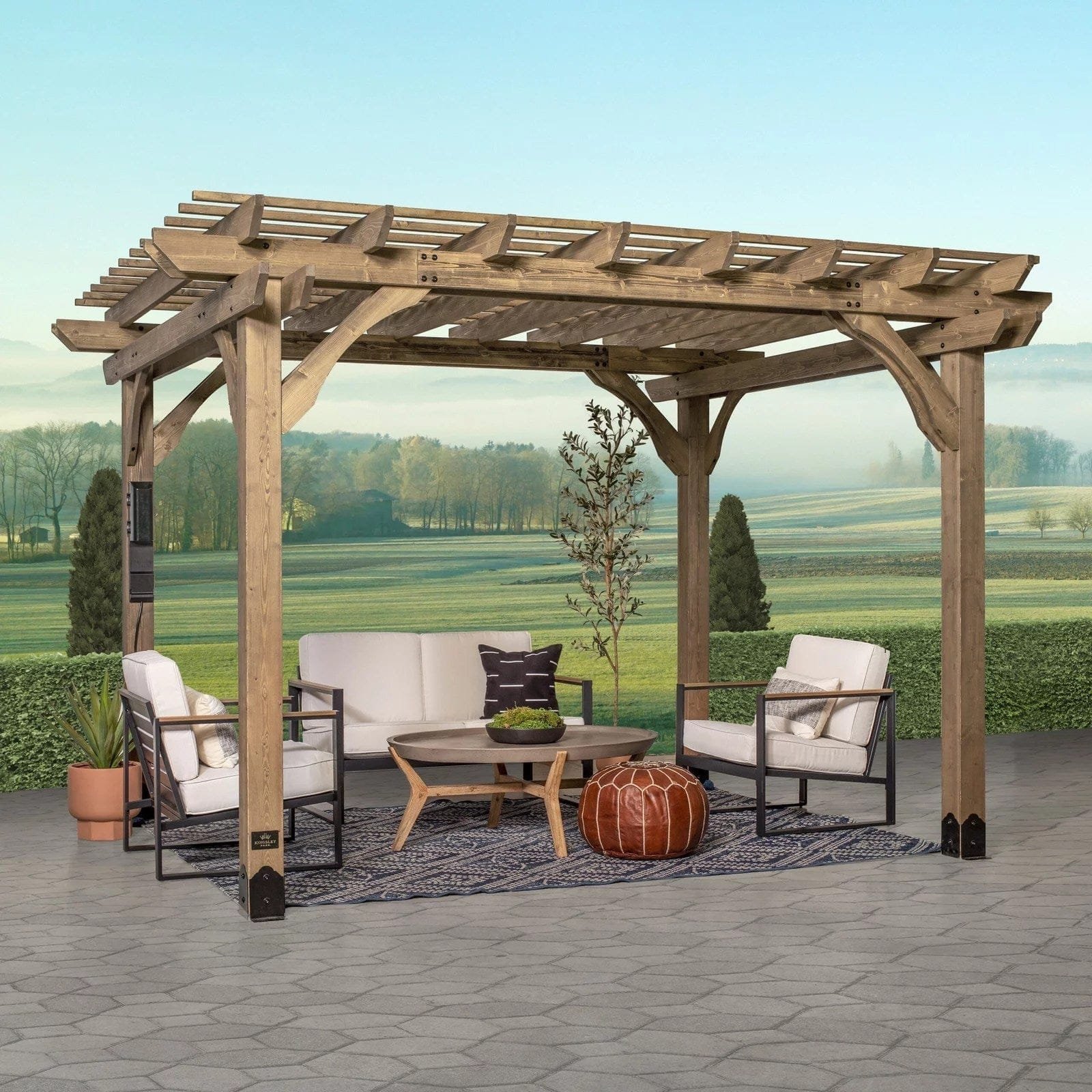 Fairhaven Pergola Rustic Finish 12 x 10 - Image 1