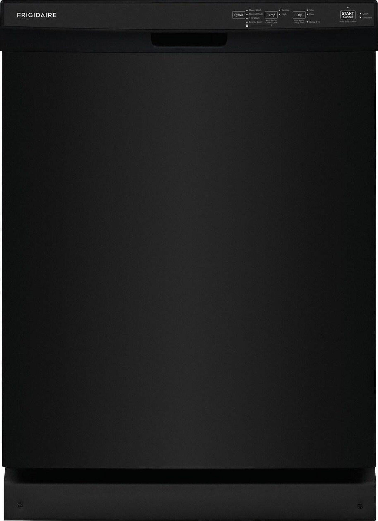 Frigidaire 24″ Built-In Dishwasher, Front Control, Black - Image 1